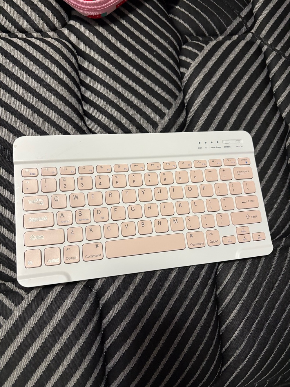 Amazon Wireless Bluetooth Keyboard — Pink and White Chic